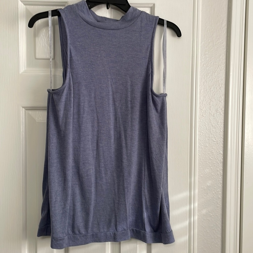 Love Riche Blue open back sleeveless shirt